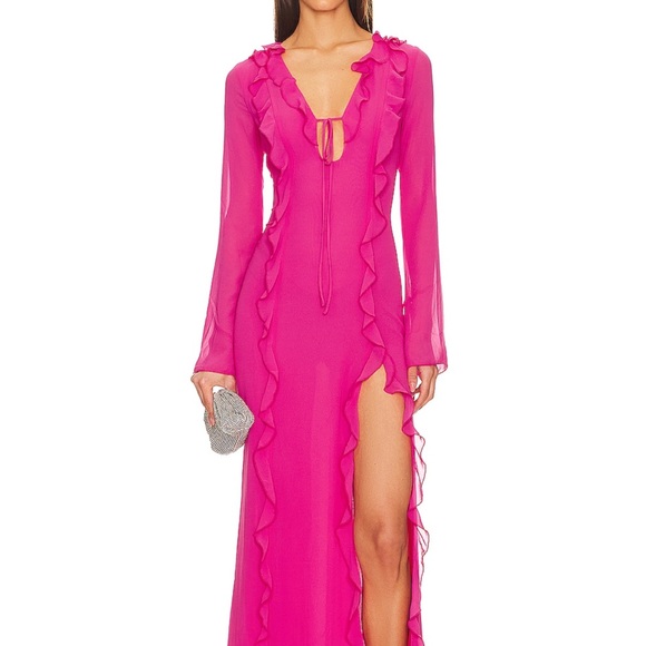 Janvi Maxi Dress in Hot Pink - Picture 1 of 4
